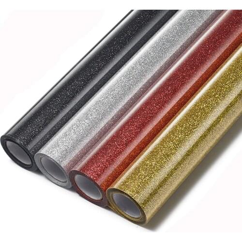1 Sheet (10"x10")25cmx25cm Glitter heat transfer vinyl heat press cutting plotter HTV Iron On Film DIY