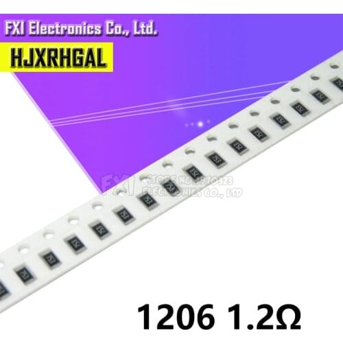 100PCS 1206 SMD Resistor 1.2 ohm chip resistor 0.25W 1/4W 1.2R 1R2 new original