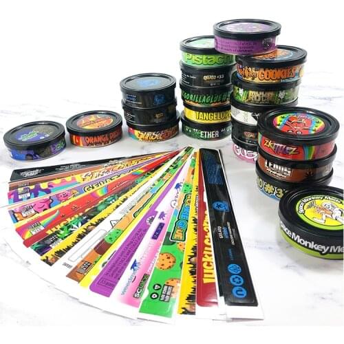 20 Self-sealing Pressitin Cans with Lid Sticker 50ML Sets Tobacco Storage Tin Case Hold Cigarettes Smoking Accessories for Weed