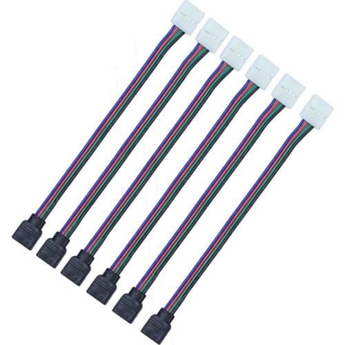 5Pcs/lot 10mm 4 Pin RGB LED Strip connector Solderless PCB board with female connector For SMD 5050 2835 3014 LED Strip light