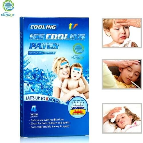 Health Care KONGDY Baby Safe Hydrogel Fever Cooling Patch for Fever/Headache Relief 5*12 cm Cooling Gel Sheets 8 Pieces=2 Boxes