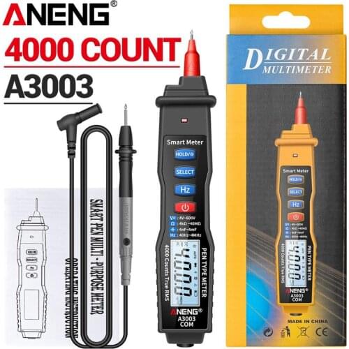 Aneng A3003 Digital Pen Multimeter Professional 4000 Counts Smart Meter Voltage Resistance Capacitance Tester