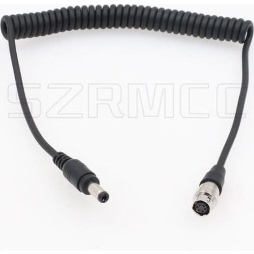 DC 5.5X 2.5mm to Hirose 6 Pin Female Camera Lens Coiled Power Cable for B4 2/3" Fujinon Canon Nikon Sony Panasonic Servo Lens
