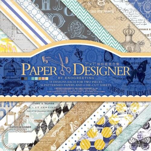 ENO Greeting 7inch 36sheets Scrapbooking Pads Paper Origami Art Background Paper Card Making DIY Scrapbook Paper Craft