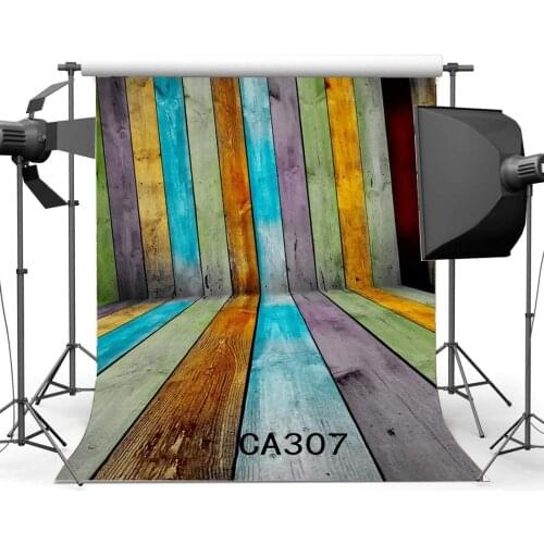 Photography Backdrops Multicolored Painted Stripe Wooden Floor
