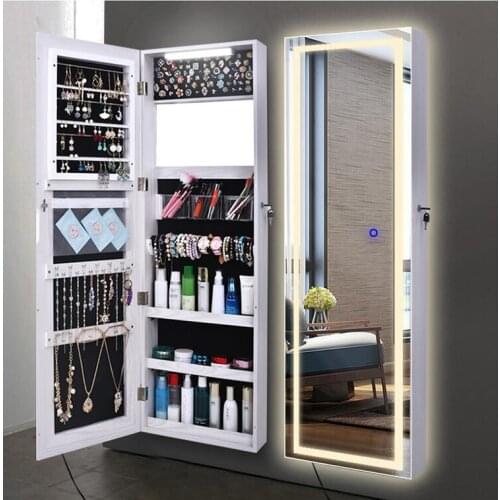 Dressing mirror womens household lamp wall mirror landing storage cabinet bedroom minimalist modern fitting mirror body mirror