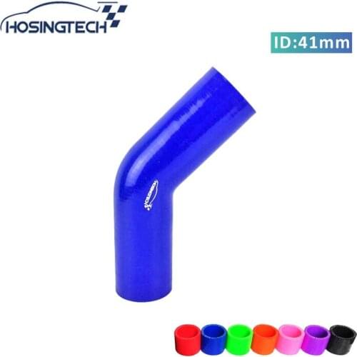HOSINGTECH- hot sale small diameter 41mm 1.625" blue automotive 45 degree silicone elbow hose