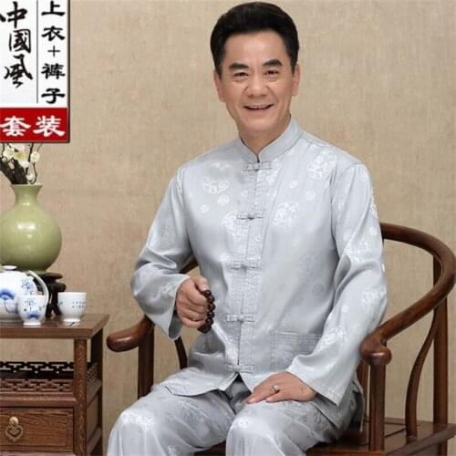 Long sleeve middle-aged Tang suit men buckle blazer masculino spring casaco jaqueta masculina coats mens jacket Chinese style