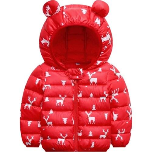 2020 Christmas Baby Girls Jacket Autumn Winter cotton Coat Kids Warm Hooded Outerwear Coat baby Boys Clothes Children Jacket