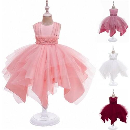 Summer Big Bow Baby Girl Gold fish Tail Dress Birthday Party Wedding Frocks For Girl Palace Princess Evening Dresses Kid Clothes