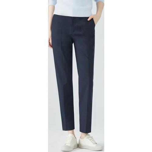 Hot Promotion Solid Color Straight Suit Pants Office Lady Wild pencil Pant High Waist Women Trousers