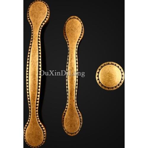 High Quality 10PCS Furniture Handles European Antique Brass Drawer Cupboard Kitchen Wine Cabinet Door Knobs Furniture Hardware