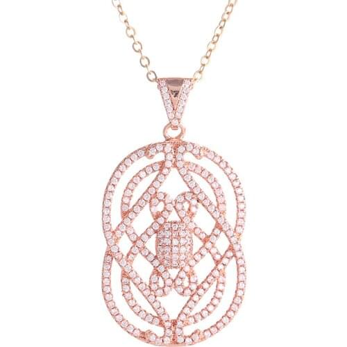 Fashion Necklaces for Women Statement Ladies Designer Necklace Custom Jewelry Copper Hollow Flower Pendant Collares Mujer