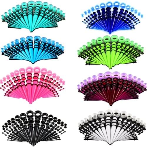 50pcs/set Taper Ear Plug Stretching Body Piercing Jewelry Punk Ear Gauges Mix Lots Cheap Price Factory Wholesale