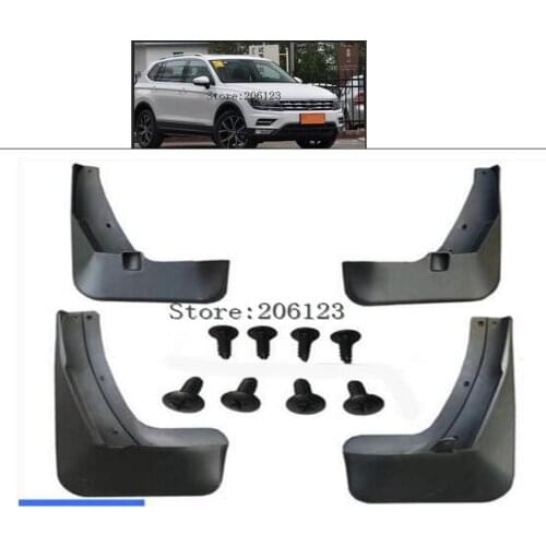 Set Molded Mud Flaps For VW Tiguan 2 Mk2 2016 2017 2018 Mudflaps Splash Guards Front Rear Mud Flap Mudguards Fender Kit
