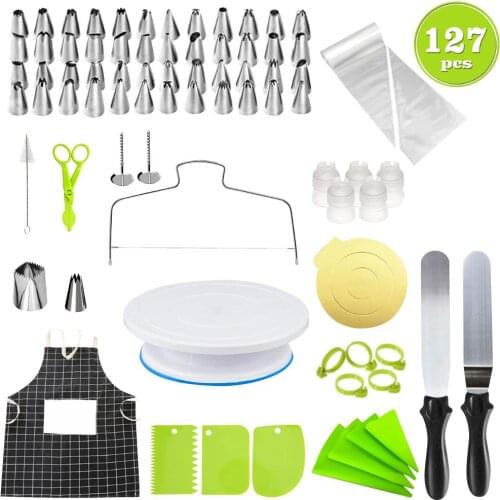 127Pcs Piping Nozzles Set Cake Decorating Tip Stretch Flower Cream Mouth New Year Kitchen Baking Tools Dessert Whip Cream