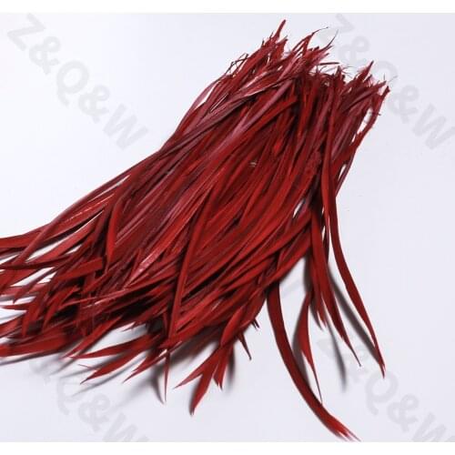 Natural 6-8 inches (15-20CM) goose feather monofilament edge feather dyed wine red 100-500pcs DIY craft jewelry decoration