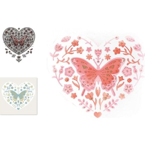 New Florales Folk Art Herz Metal Cutting Dies Stencils for DIY Scrapbooking Album Stamp Make Paper Card Embossing New Die Cut