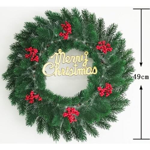 New Christmas Wreath Door Hanging Wreath Festival Christmas Home Wall Decoration Holiday Atmosphere Wreath LED Glowing Garland