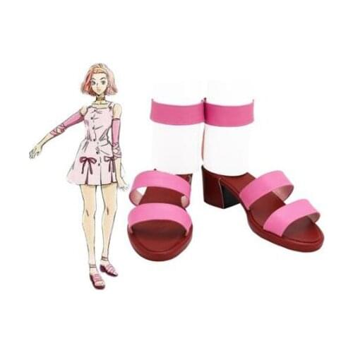 JoJos Bizarre Adventure Reimi Sugimoto Cosplay Shoes Pink Women Sandals Costume Customized Accessories Halloween Party Shoes