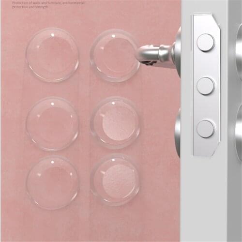 Door Handle Stopper Wall Protector Reusable Clear Round Silicone Self-Adhesive Door Knob Wall Shield Table Cabinet Corner Pads