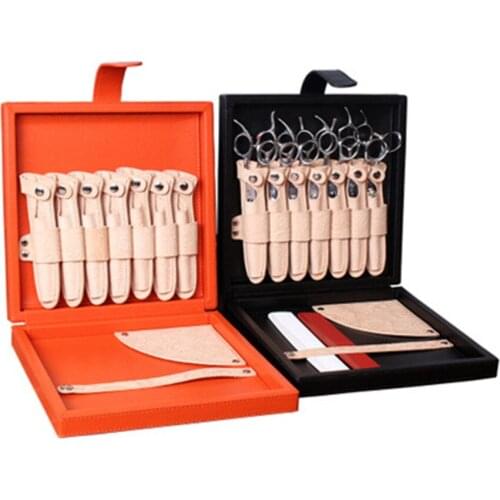Vegetable-Tanned Leather Superior Storage Bag Case Box of Hairdressing Scissor Tool for Hairdresser Barber E282