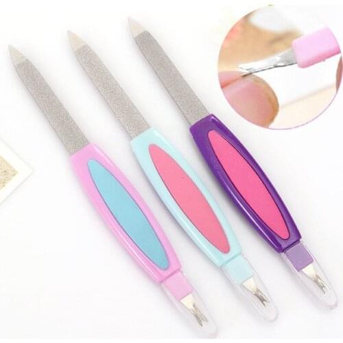Random Color Dual-use Cuticle Trimmer Pusher Washable Dead Skin Remover Manicure Pedicure Care Nail Art Tool Grinding Rods