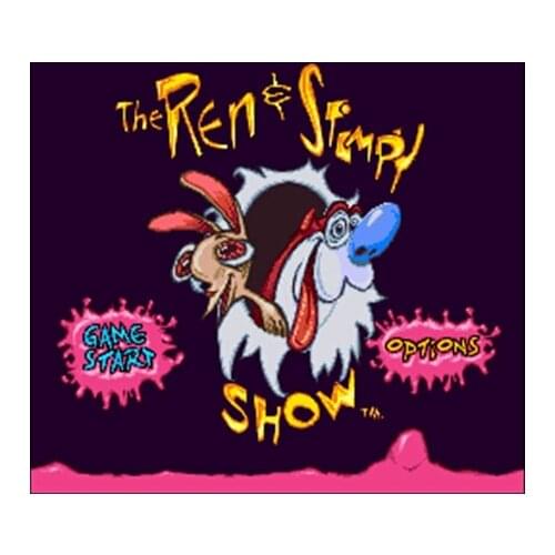Ren & Stimpy Show, The - Time Warp USA Version 16 bit Big Gray Game Card For NTSC Game Player