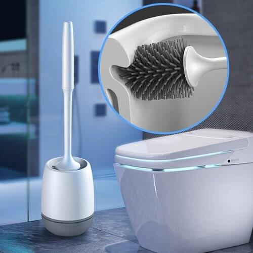 Toilet brush long handle soft bristled toilet cleaning brush set Silicone no dead corner wall-mounted toilet cleaning brush
