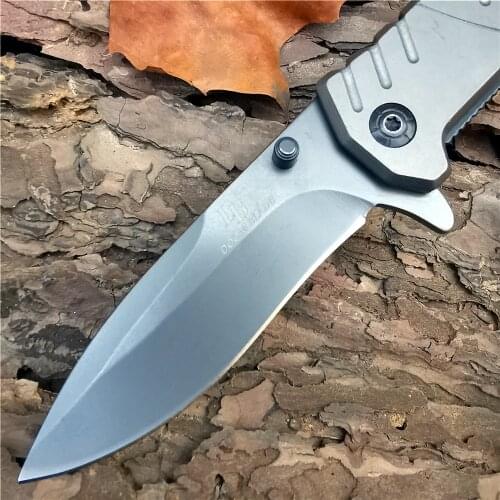 For Outdoor Tactical Camping Hunting Survival Pocket Quick Folding Knife Portable 8Cr13Mov Steel + Solid Wood Handle EDC Knives
