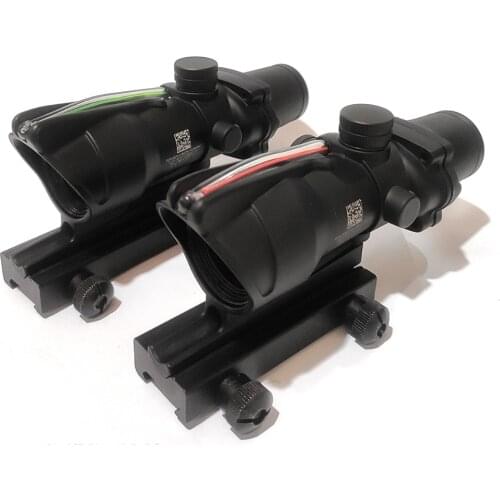 ACOG 4X32 Style Real Red or Green Fiber Source Duel Illuminated Rifle Scope