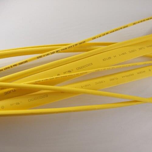 1 M/lot 2:1 5mm 6mm 8mm 10mm Yellow Halogen free thermal shrinkable tube Heat Shrink Heatshrink Tubing Tube