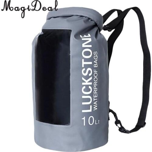 MagiDeal 10L Waterproof Dry Bag Backpack for Beach Kayak Canoe Fishing Camping Boating Rafting Swimming Sailing Accessories