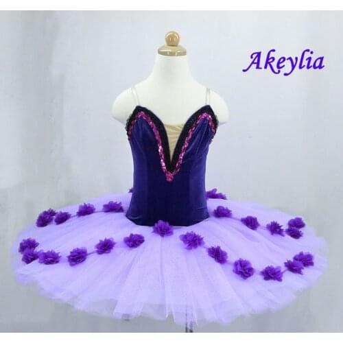 Purple ballet tutu flower fariy professional ballet tutu lilac female Classical ballet tutu for stage performance pancake tutu