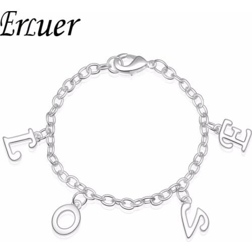 ERLUER charm bracelets for women Romantic 520 adjustable jewelry Girl Valentines Day Gift Fashion Bracelet wedding jewellery