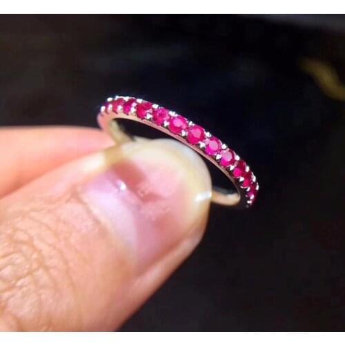 Fine Jewelry 18K White Gold Real Natural Pigeon Blood Red Ruby Diamond Wedding Engagement Female Rings for Women Fine Ring