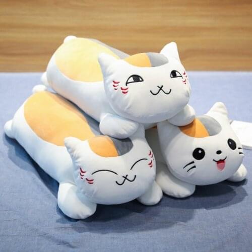 1pc 50-105CM Lovely Natsume Yuujinchou Nyanko Sensei Plush Cat Toy Stuffed Animal Long Pillow Dolls Children Xmas Gifts