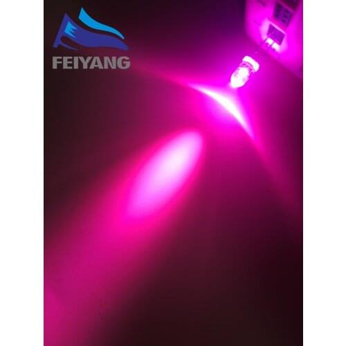 100pcs /lot 5MM Pink Round Transparent super Bright Light bulbs emitting diode LED