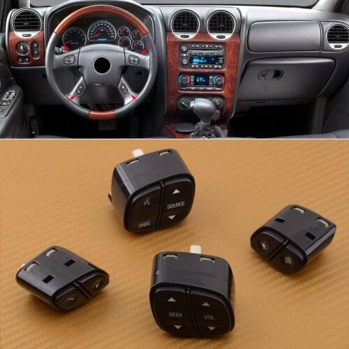 4Pcs Car Steering Wheel Radio Volume Control Switch Push Buttons 21997738 21997739 Fit For Chevrolet Avalanche Silverado Tahoe