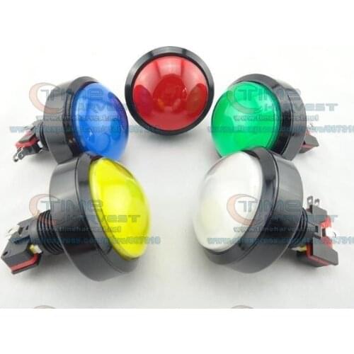 6pcs 60mm convex Illuminated Round Push Button buttons with microswitch arcade accessories parts for Arcade Game cabinet Machine