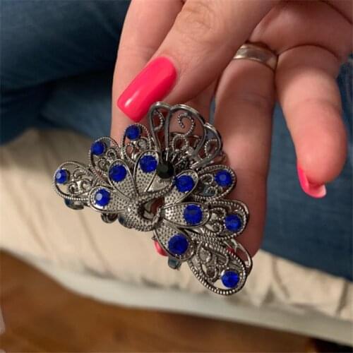 9 Style Charm Butterfly Hair Claws ornaments Wedding Hair Accessories Resin Crystal Flower Crab Clip Women Vintage Hair Jewelry