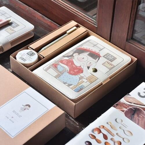 A5 gift Cute kawaii Notebook Gift box Agenda Printed Notebooks and Journals Weekly Planner Agenda Creative Gift Stationery 2020