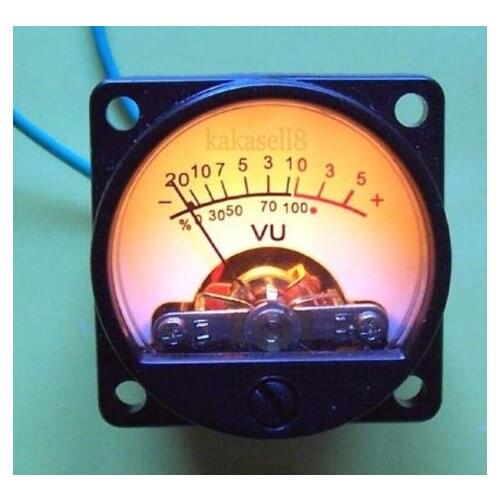 2pcs 500 630Ohm Analog Panel VU Meter Audio Level Meter 6-12V Warm Back Light free shipping