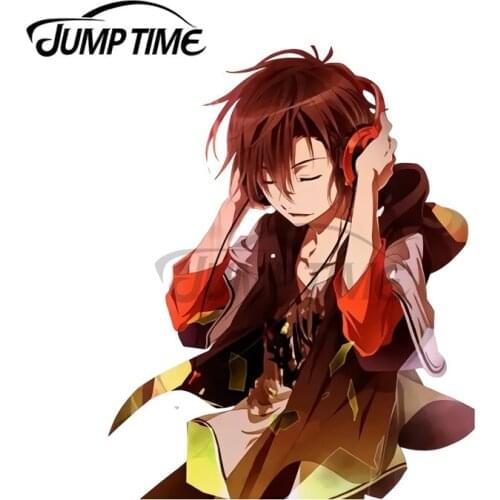 JumpTime 13 x 8.9 cm Dashing Anime listening Music With Headphone Fine Decal DIY Motorcycle Car Stickers Funny Graffiti Sticker