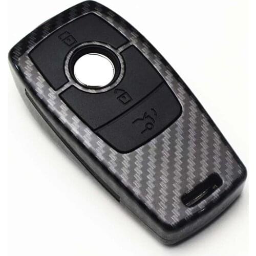 Carbon Fiber Pattern ABS Cover Case For Mercedes Benz 2017 E-Class E43 W213 E300 E400 Sedan keys with Key Chain Accessories