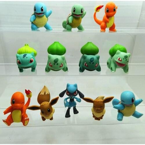 TAKARA TOMY Genuine WCT Pokemon Action Figure Squirtle Charmander Bulbasaur Eevee Riolu Toy Dolls Collection