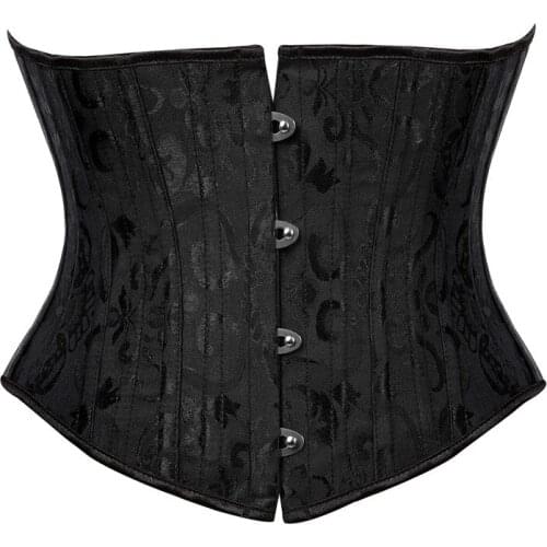 Gothic Corsets Women Sexy Underbust Bustiers 24 Steel Boned Waist Trainer Corset Shaper Plus Size Corpete Corselet Slimming Belt