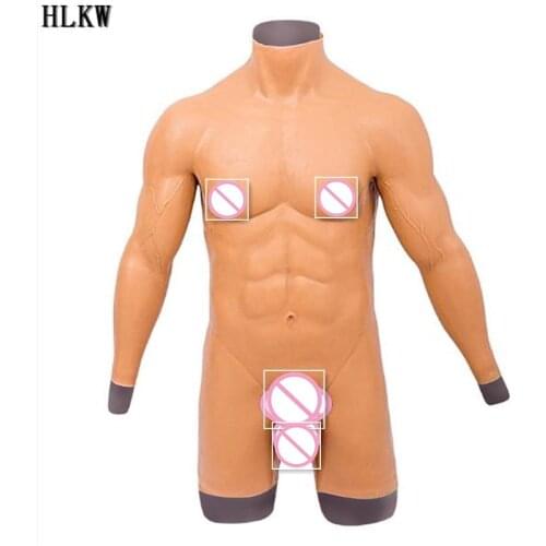 Hot Sale Top Grade silicone false pectoral muscle Man Fake Chest Muscle Belly Macho Man Artificial Simulation Cosplay Bodysuit