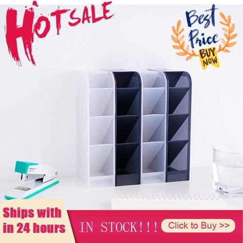 Creative Multifunctional 4 Grid Desktop Organizer Pen Holder Makeup Storage Box School Office Accessories Stationery Organizer