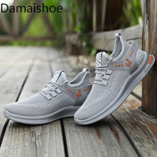 2021 Summer Mens Shoes Flying woven Sneakers Mens Korean Fashion Shoes Breathable Mesh Running Shoes Soft Bottom Casuals Shoes